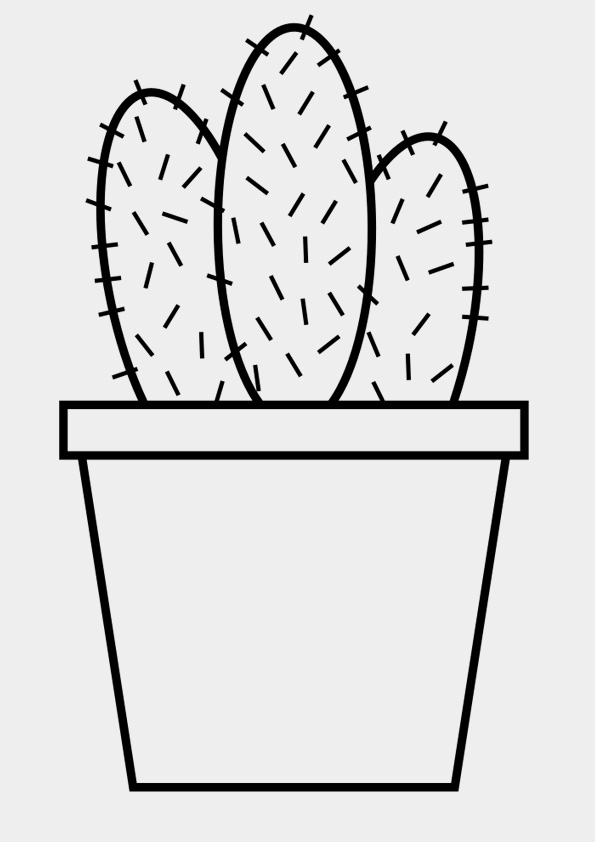 Coloring Pages Simple Cactus Coloring Page For Kids